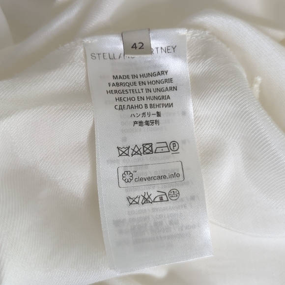 Stella McCartney Lace Eyelet Crew Neck Cotton Shift Mini Dress White 42 US 8 - Picture 15 of 17